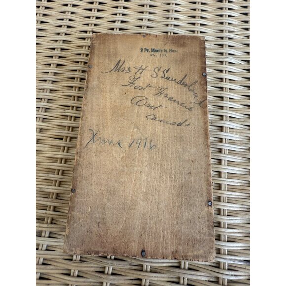 Antique 1910s Flemish Art Pyrography Box Art Nouveau Womans profile - Picture 7 of 9